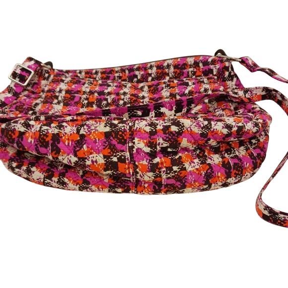 Vera Bradley Crossbody Bag Tweed Fuscia Pink Orange Houndstooth Barbiecore Purse - Picture 9 of 16